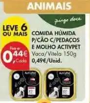 Pingo Doce Activpet - comida humida p/cao c/ pedacos e molho promoção