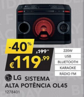 Radio Popular LG Sistema Alta Potência OL45 promoção