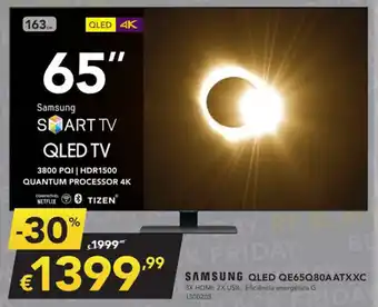 Radio Popular Samsung QLED QE65Q80AATXXC promoção