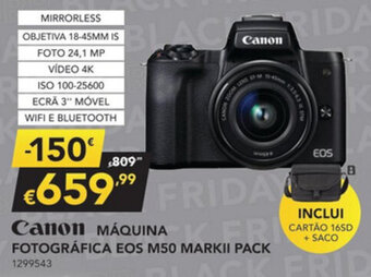 Radio Popular Canon Máquina Fotográfica EOS M50 MARKII Pack promoção