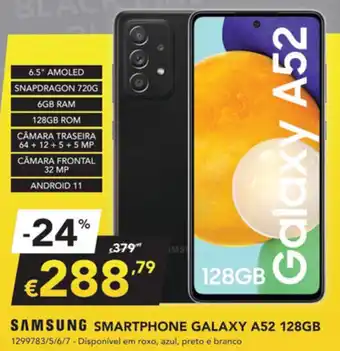 Radio Popular Samsung Smartphone A52 128GB promoção