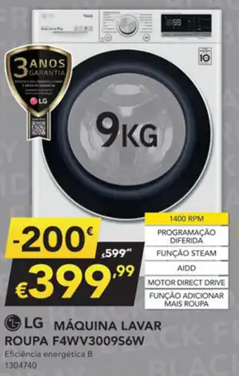 LG Máquina de Lavar Roupa F4WV3009S6W