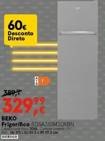 Worten Beko Frigorífico RDSA310M30XBN promoção