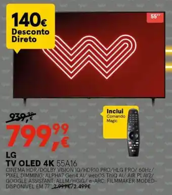 Worten LG TV OLED 4K 55" promoção