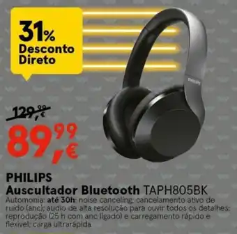 Worten Philips Auscultador Bluetooth promoção