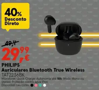 Worten Philips Auriculares Bluetooth True Wireless promoção