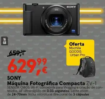 Worten Sony Máquina Fotográfica Compacta ZV-1 promoção