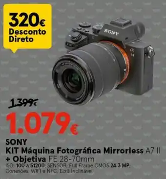 Worten Sony Kit Máquina Fotográfica Mirrorless A7 II+Objetiva promoção