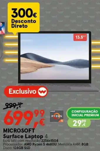 Worten Microsoft Surface Laptop 4 promoção