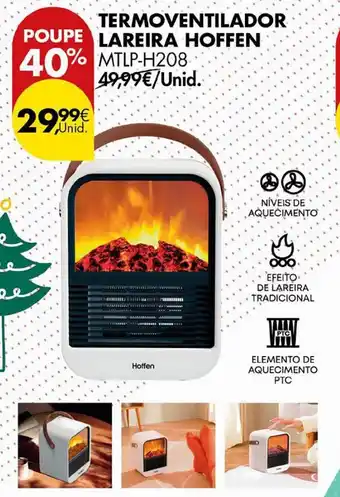 Pingo Doce Termoventilador lareira hoffen mtlp-h208 promoção