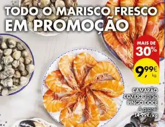 Pingo Doce Camarão cozido 30/50 pingo doce promoção