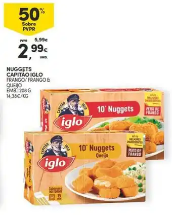 Continente Nuggets capitão iglo frango/frango & queijo promoção