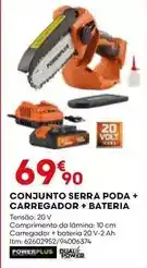 Bricomarché Conjunto serra poda + carregador + bateria promoção