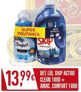 Miranda Supermercados Det. líq. skip active clean 100d + amac. comfort 100d promoção