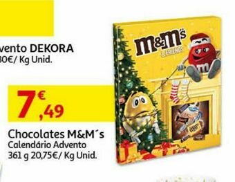 Auchan Chocolates m&m's:calendario advento 361g promoção