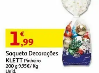 Auchan Saqueta decoracões klett:pinheiro 200g promoção