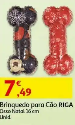 Auchan Brinquedo cão riga:osso natal 16cm promoção