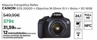 Câmera fotográfica canon