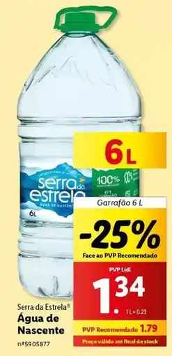 Lidl Estrela - água de nascente promoção