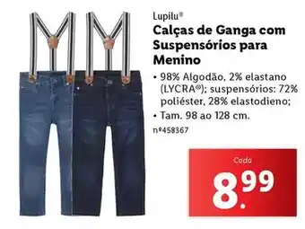 Lidl Calças de ganga com suspensorios para menino promoção