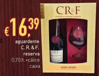 Bolama aguardente C.R.&F. reserva promoção