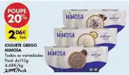 Pingo Doce Mimosa - iogurte grego promoção