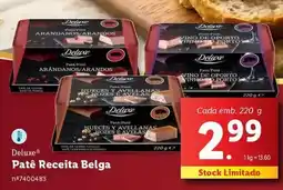 Lidl Deluxe - pate receita belga promoção