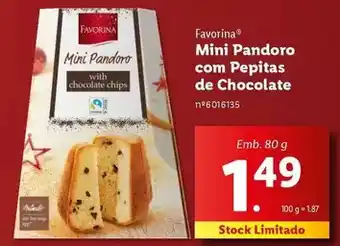 Lidl Favorina - mini pandoro com pepitas de chocolate promoção