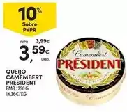 Continente Président - queijo camembert promoção