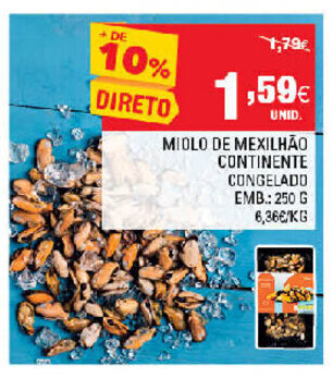 Continente Miolo de Mexilhão Continente 250g promoção