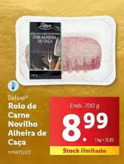 Lidl Deluxe - rolo de carne novilho alheira de caca promoção
