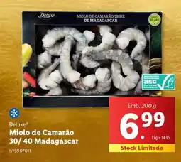 Lidl Deluxe - miolo de camarão 30/40 madagascar promoção
