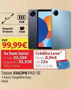 Xiaomi - tablet graphite gray 4/64gb pad se8.7
