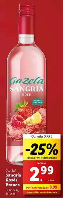 Lidl Gazela - sangria rose/ branca promoção