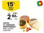 Continente Montiqueijo - cesto c/ 3 queijos promoção