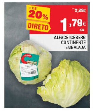 Continente Alface Iceberg Continente promoção