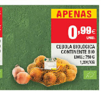Continente Cebola Biolôgica Continente Bio 750g promoção
