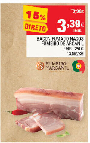 Continente Bacon Fumado Nacos Fumeiro de Arganil 250g promoção