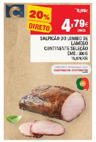 Continente Salpicão do Lombo de Lamego Continente 300g promoção