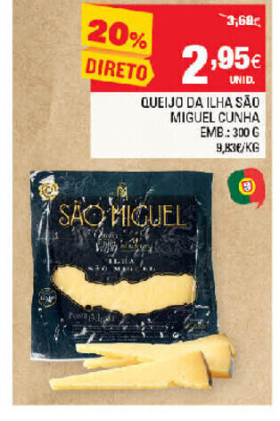 Continente Queijo da Ilha São Miguel Cunha 300g promoção