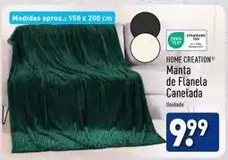 ALDI Home creation - manta de flanela canelada promoção