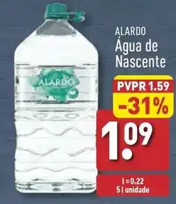 ALDI Alardo - água de nascente promoção