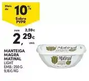 Continente Matinal - manteiga magra promoção