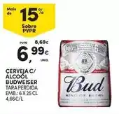 Continente Budweiser - cerveja c/ alcool promoção