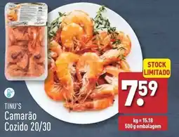 ALDI Tinu ́s - camarão cozido 20/30 promoção