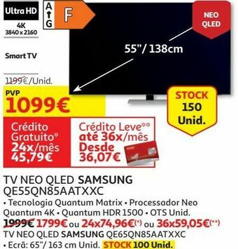 Tv neo qled samsung:qe55qn85aatxxc