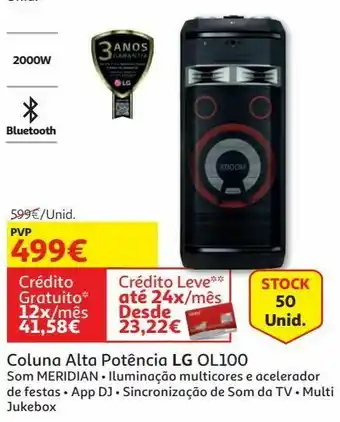 Auchan Coluna alta potência lg ol100 promoção