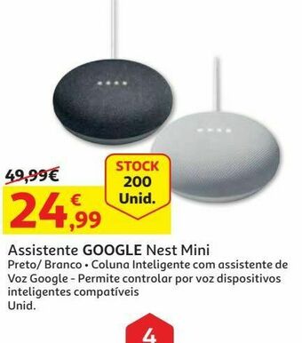 Assistente google:preto nest mini