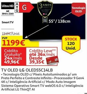 Tv oled lg oled55c14lb