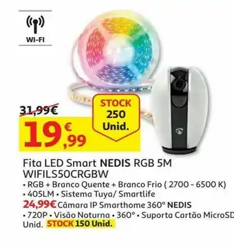 Auchan Fita led smart nedis:rgb 5m wifils50crgbw promoção